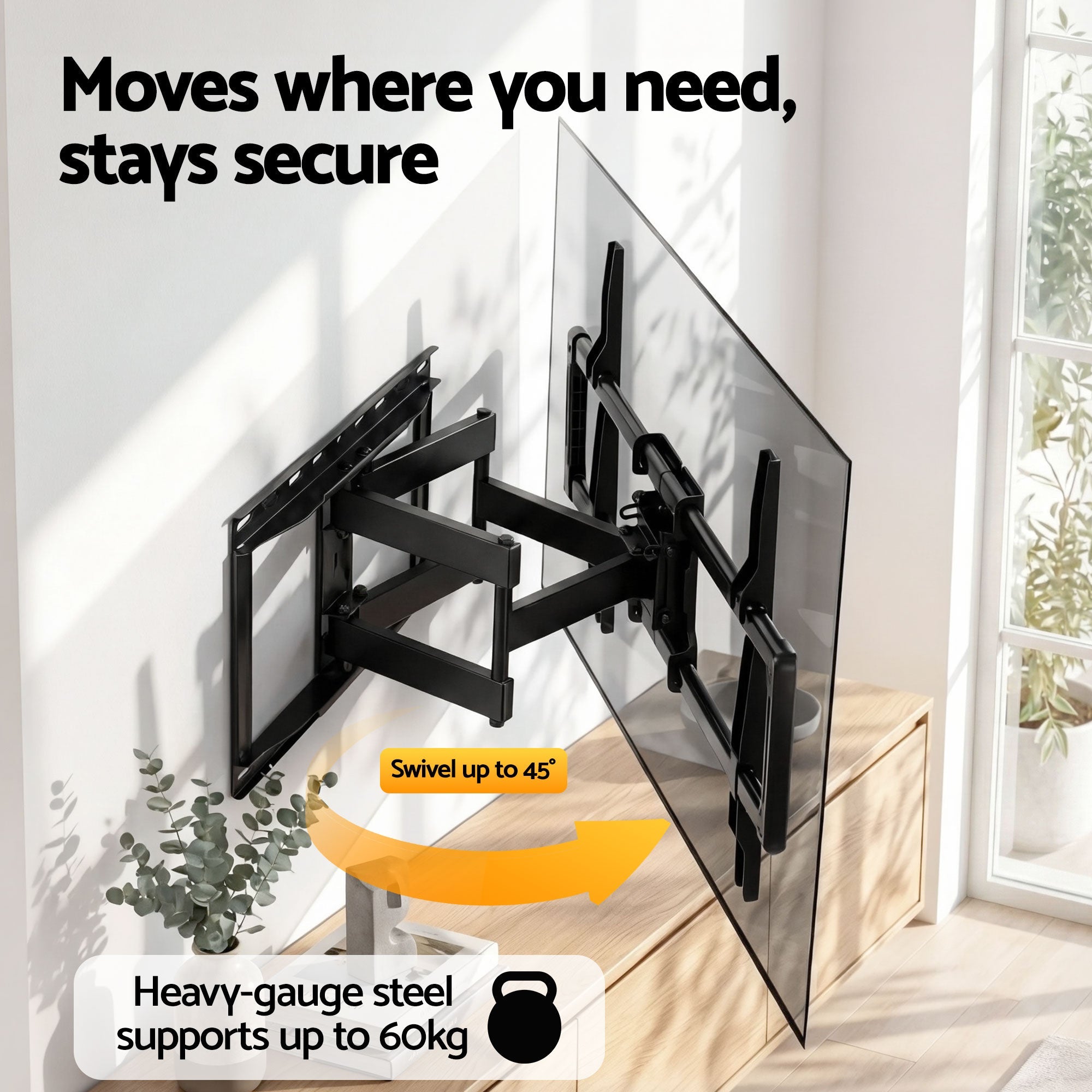 TV Wall Mount Bracket for 37" - 85" TVs Swivel Tilt Extendable Full Motion - Appliances > TV > TVs & Accessories - Rivercity House & Home Co. (ABN 18 642 972 209) - Affordable Modern Furniture Australia