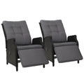 Twin Pack - Elizabeth Wicker Recliner Chairs (Black)