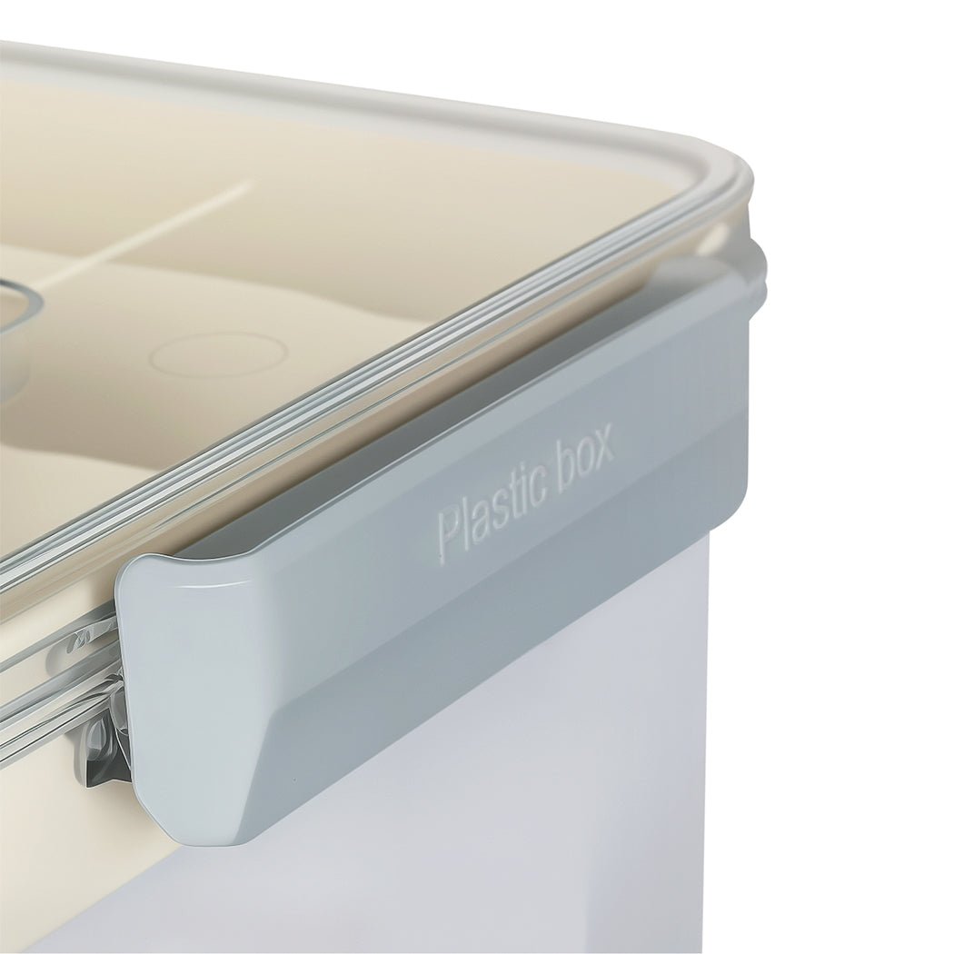 Two Layer Medical Storage Box with Handle and Compartments - Transparent - Rivercity House & Home Co. (ABN 18 642 972 209) - Affordable Modern Furniture Australia