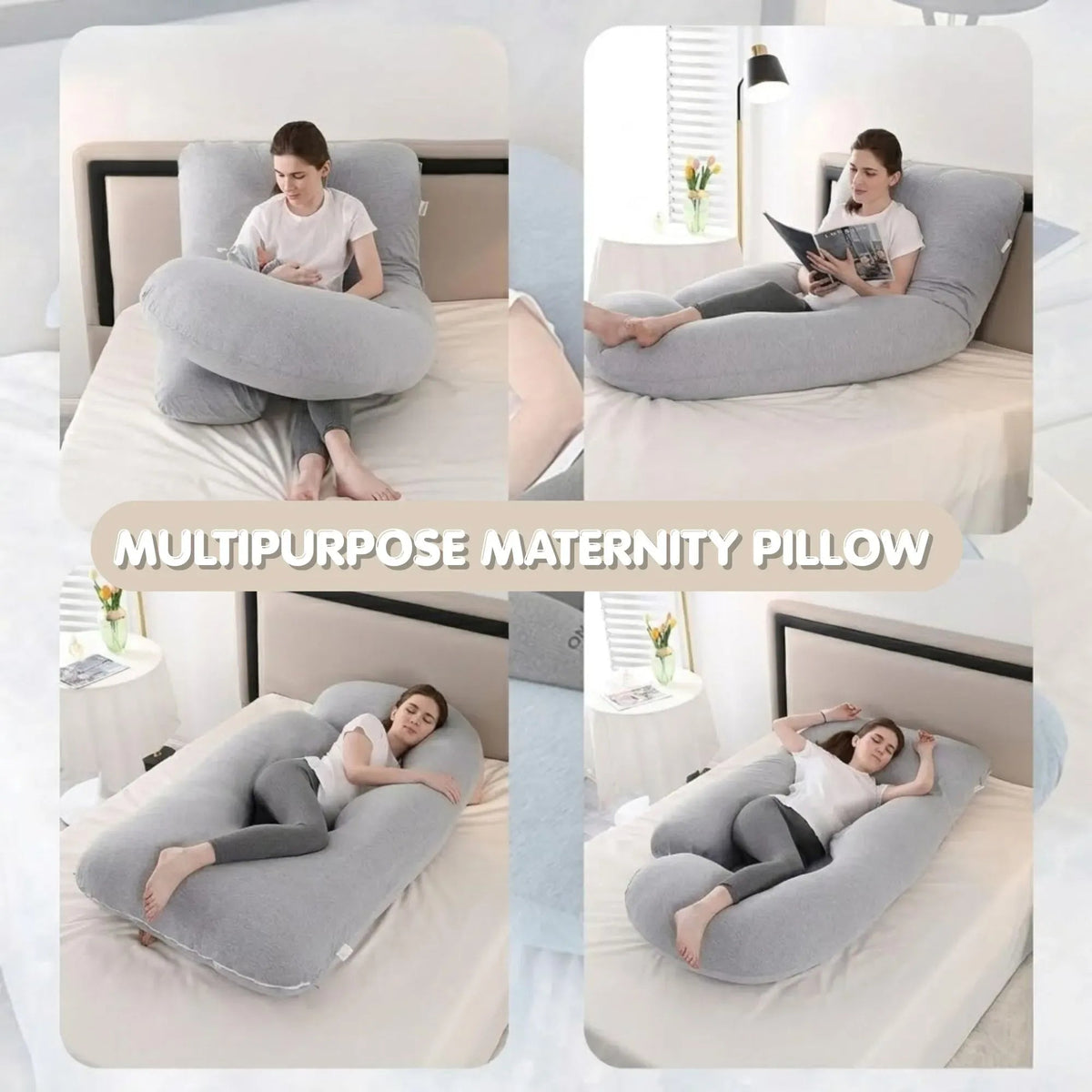 U Shape Full Body Pregnancy Pillow with Support - Green - Baby & Kids > Nursing > Nursing & Feeding - Rivercity House & Home Co. (ABN 18 642 972 209) - Affordable Modern Furniture Australia