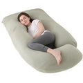 U Shape Full Body Pregnancy Pillow with Support - Green