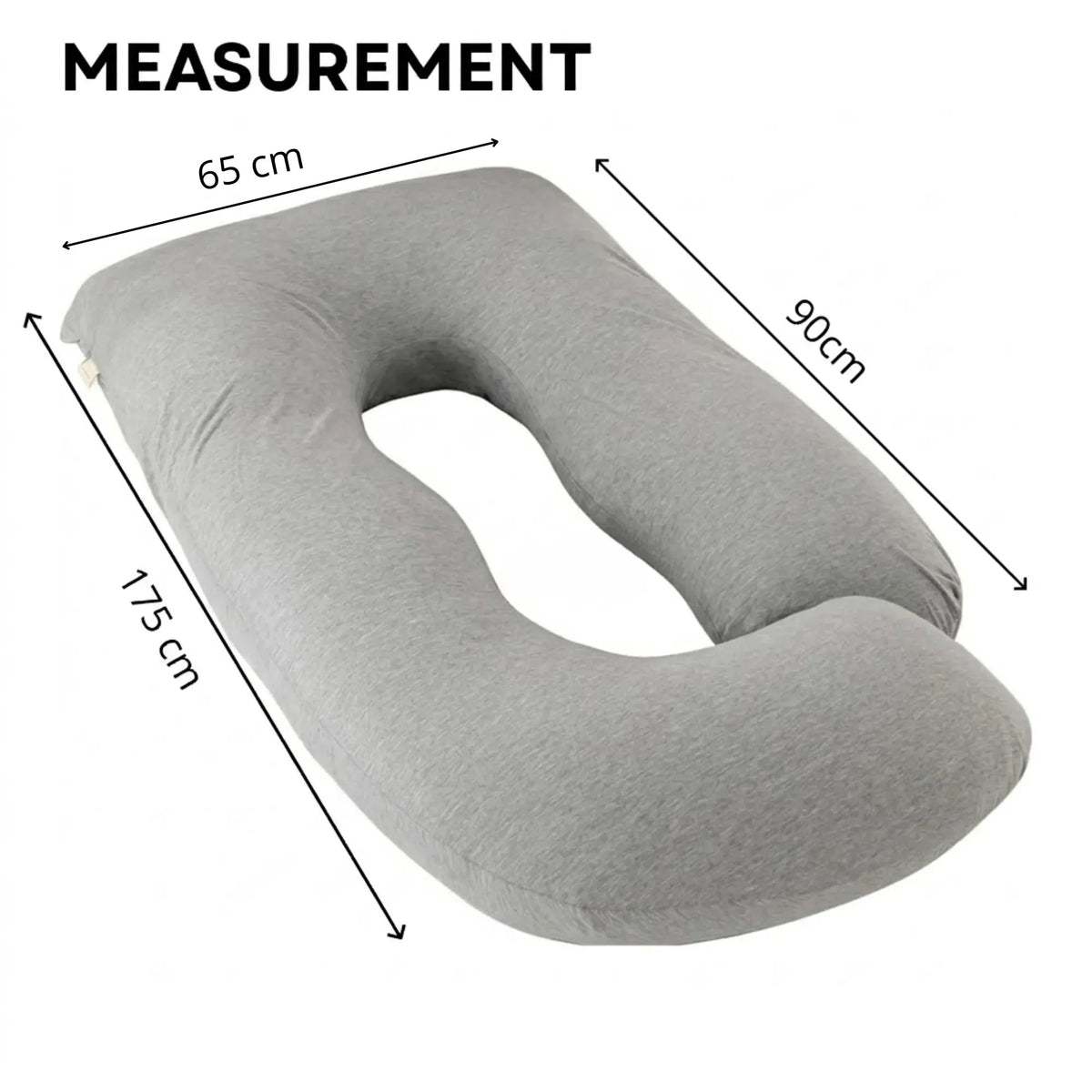 U Shaped Full Body Pregnancy Pillow for Support - Grey - Baby & Kids > Nursing > Nursing & Feeding - Rivercity House & Home Co. (ABN 18 642 972 209) - Affordable Modern Furniture Australia