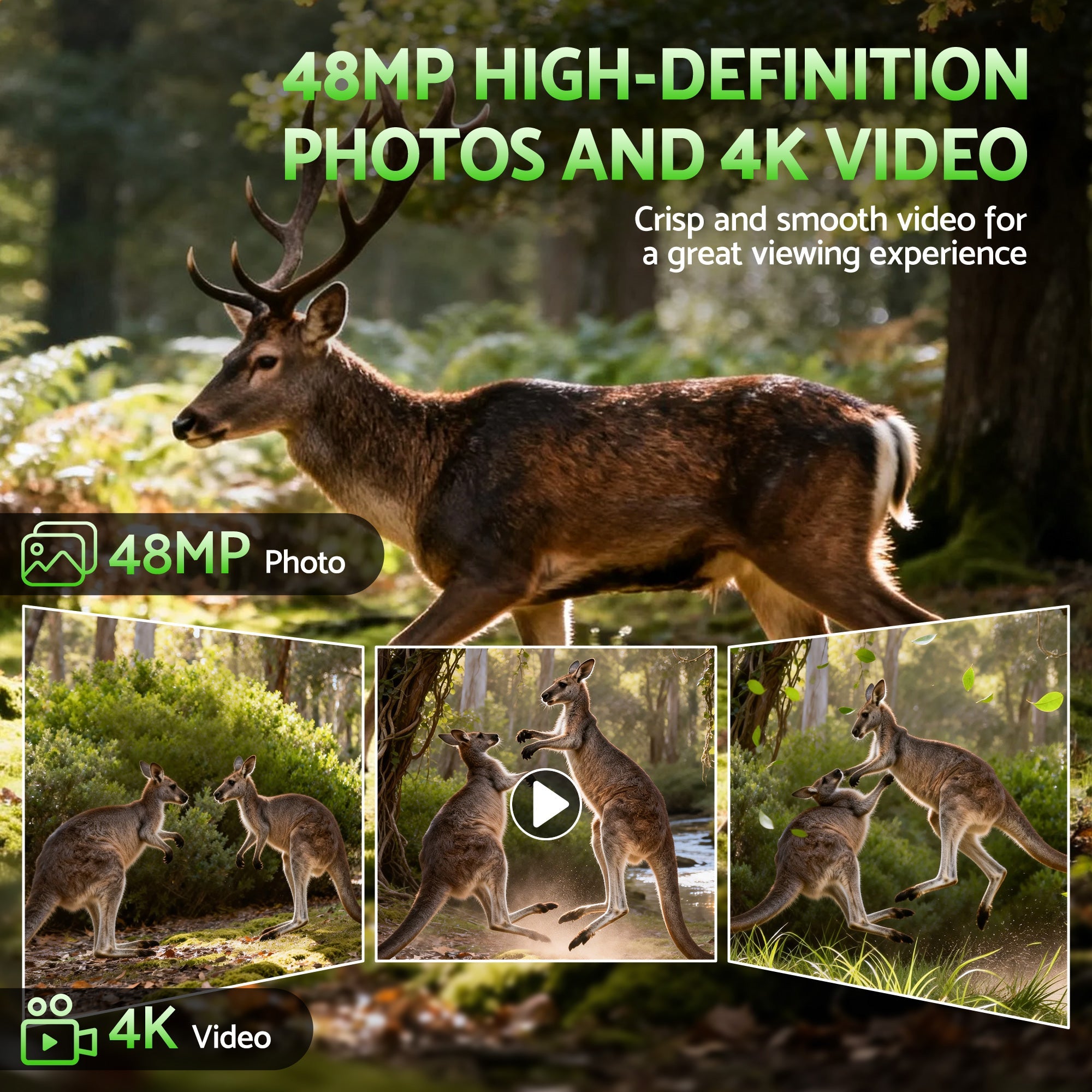 UL - TECH 4K WiFi Trail Camera 48MP 0.2s Trigger Game Camera Camo - Electronics > Business & Home Security > Security Cameras & Accessories - Rivercity House & Home Co. (ABN 18 642 972 209) - Affordable Modern Furniture Australia