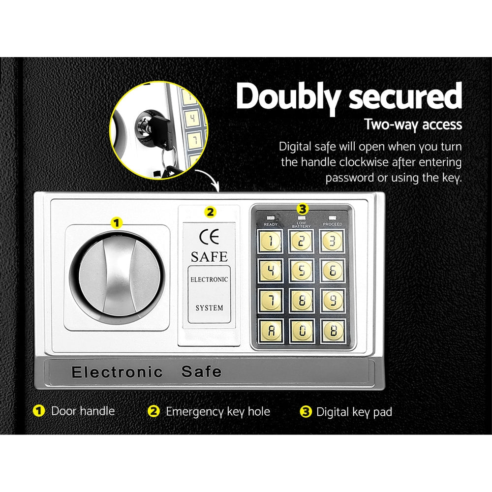 UL - TECH Security Safe Box 16L - Electronics > Business & Home Security > Safes & Lock Boxes - Rivercity House & Home Co. (ABN 18 642 972 209) - Affordable Modern Furniture Australia