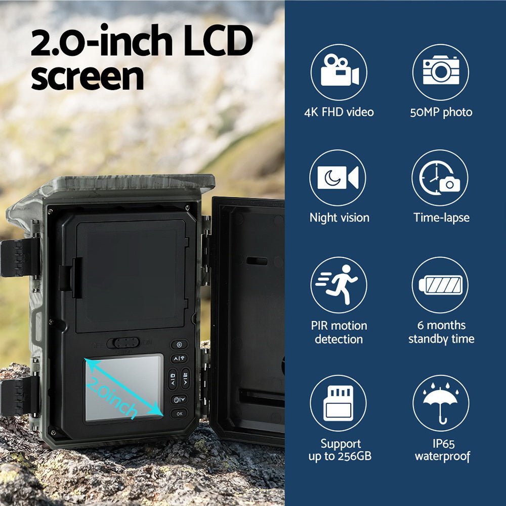 UL - tech Solar Trail Camera 4K 50MP Wildlife - Audio & Video > CCTV - Rivercity House & Home Co. (ABN 18 642 972 209) - Affordable Modern Furniture Australia