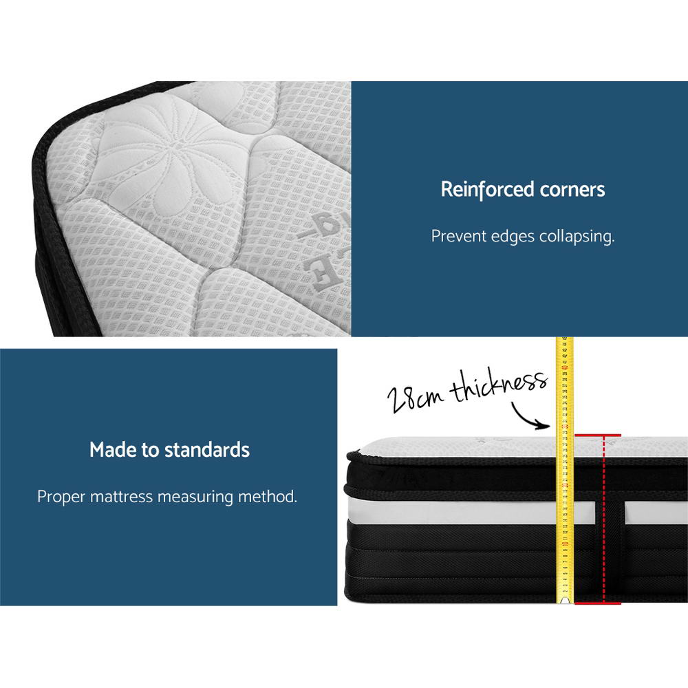 Ultra Firm Regine Series Euro Top Mattress 28CM Thick - King - Furniture > Mattresses - Rivercity House & Home Co. (ABN 18 642 972 209) - Affordable Modern Furniture Australia