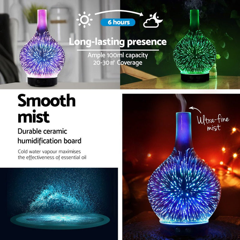 Ultrasonic Aroma Aromatherapy Diffuser 3D Light Oil Firework Humidifier - Appliances > Aroma Diffusers & Humidifiers - Rivercity House & Home Co. (ABN 18 642 972 209) - Affordable Modern Furniture Australia