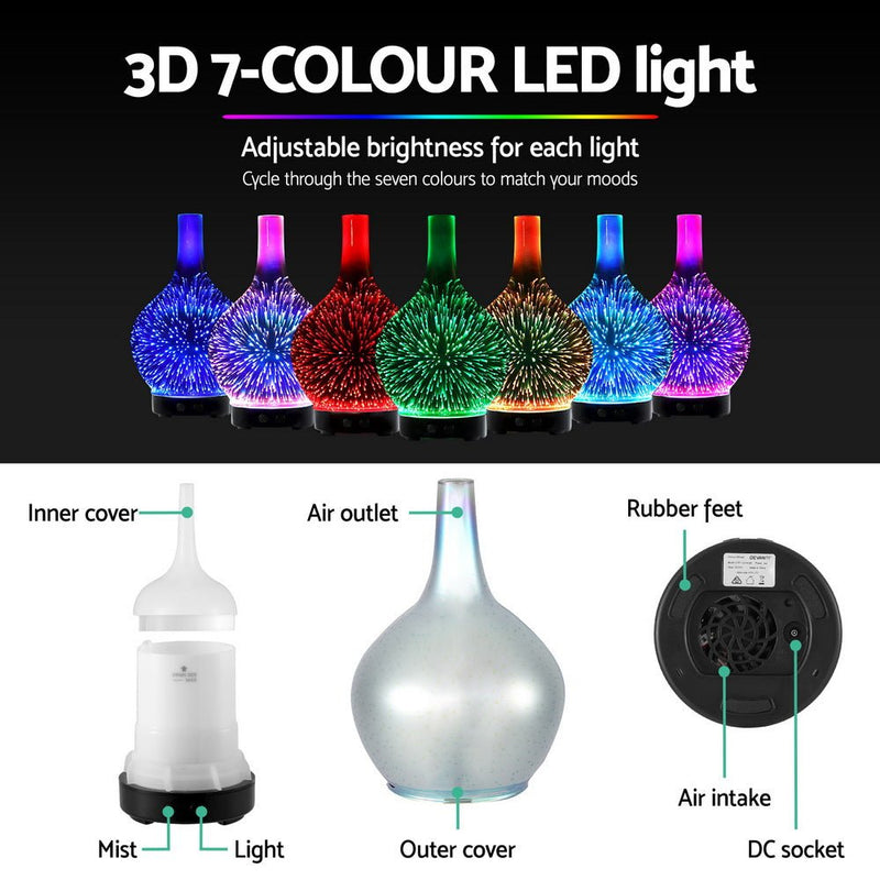 Ultrasonic Aroma Aromatherapy Diffuser 3D Light Oil Firework Humidifier - Appliances > Aroma Diffusers & Humidifiers - Rivercity House & Home Co. (ABN 18 642 972 209) - Affordable Modern Furniture Australia