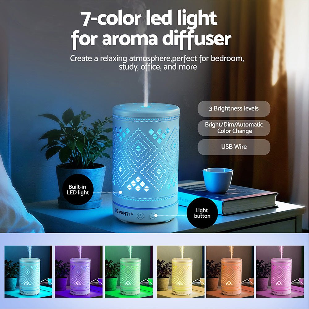 Ultrasonic Aroma Diffuser Aromatherapy 100ml LED Lights Iron Humidifier Forest - Appliances > Aroma Diffusers & Humidifiers > Aroma Diffusers - Rivercity House & Home Co. (ABN 18 642 972 209) - Affordable Modern Furniture Australia