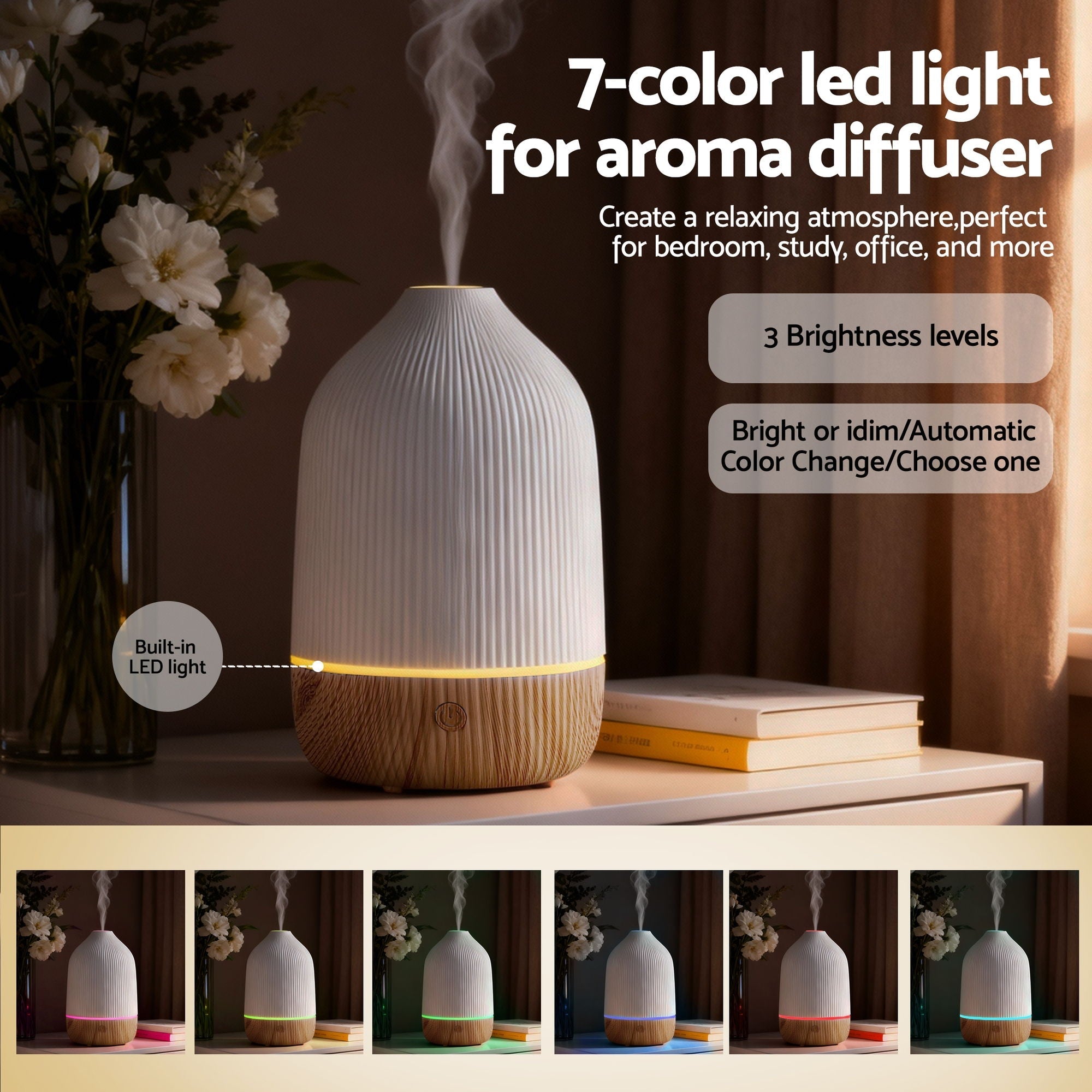 Ultrasonic Aroma Diffuser Aromatherapy 100ml LED Lights Iron Humidifier Forest - Appliances > Aroma Diffusers & Humidifiers > Aroma Diffusers - Rivercity House & Home Co. (ABN 18 642 972 209) - Affordable Modern Furniture Australia