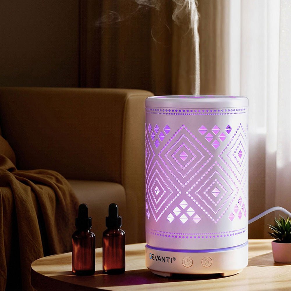 Ultrasonic Aroma Diffuser Aromatherapy 100ml LED Lights Iron Humidifier Forest - Appliances > Aroma Diffusers & Humidifiers > Aroma Diffusers - Rivercity House & Home Co. (ABN 18 642 972 209) - Affordable Modern Furniture Australia