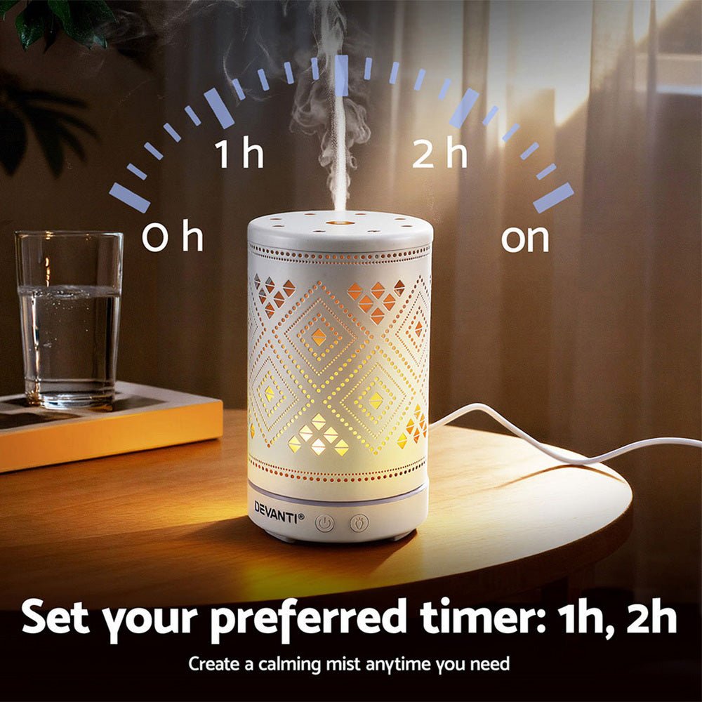 Ultrasonic Aroma Diffuser Aromatherapy 100ml LED Lights Iron Humidifier Forest - Appliances > Aroma Diffusers & Humidifiers > Aroma Diffusers - Rivercity House & Home Co. (ABN 18 642 972 209) - Affordable Modern Furniture Australia