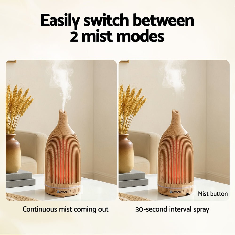 Ultrasonic Aroma Diffuser Aromatherapy 200ml LED Lights Iron Humidifier Forest Light wood grain - Appliances > Aroma Diffusers & Humidifiers > Aroma Diffusers - Rivercity House & Home Co. (ABN 18 642 972 209) - Affordable Modern Furniture Australia