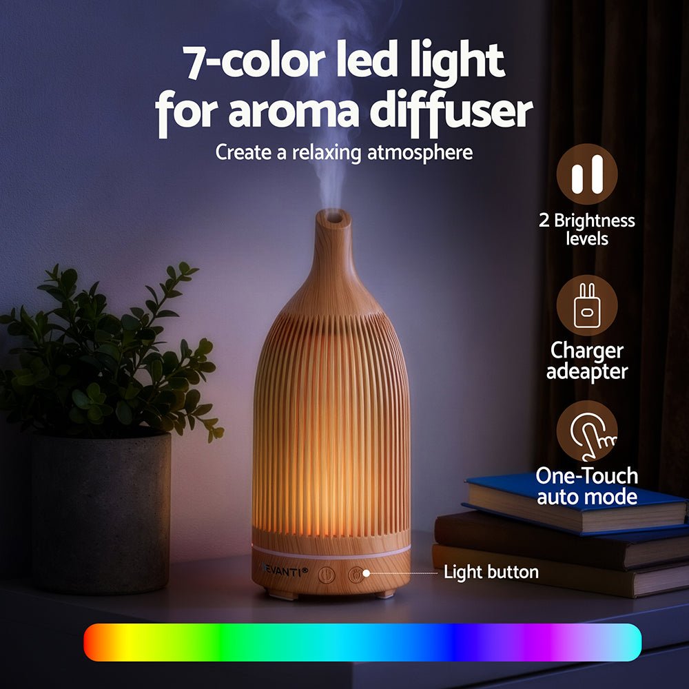 Ultrasonic Aroma Diffuser Aromatherapy 200ml LED Lights Iron Humidifier Forest Light wood grain - Appliances > Aroma Diffusers & Humidifiers > Aroma Diffusers - Rivercity House & Home Co. (ABN 18 642 972 209) - Affordable Modern Furniture Australia