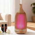 Ultrasonic 200ml Aroma Diffuser Humidifier with LED Lights - Forest Light Wood Grain