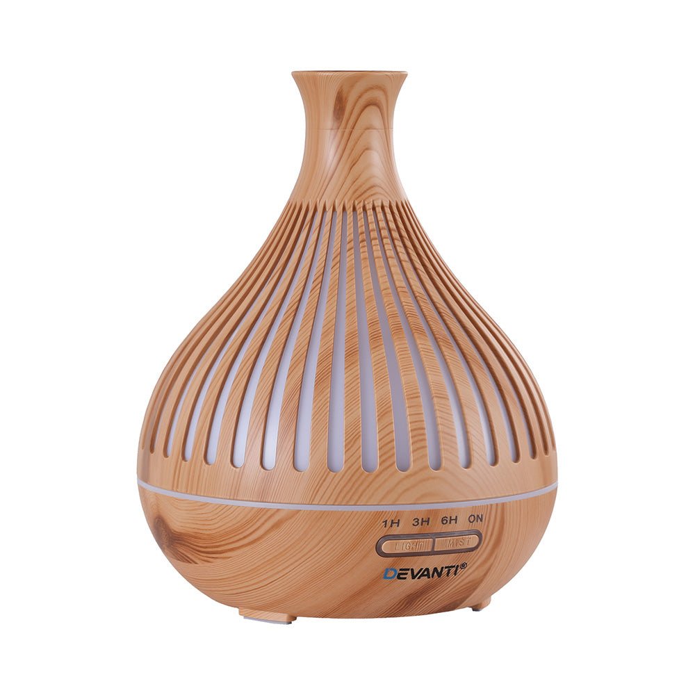 Ultrasonic Aroma Diffuser Aromatherapy 400ml LED Lights Iron Humidifier Forest Light wood grain - Appliances > Aroma Diffusers & Humidifiers > Aroma Diffusers - Rivercity House & Home Co. (ABN 18 642 972 209) - Affordable Modern Furniture Australia