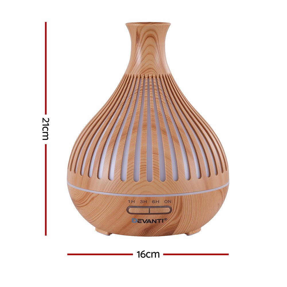 Ultrasonic Aroma Diffuser Aromatherapy 400ml LED Lights Iron Humidifier Forest Light wood grain - Appliances > Aroma Diffusers & Humidifiers > Aroma Diffusers - Rivercity House & Home Co. (ABN 18 642 972 209) - Affordable Modern Furniture Australia