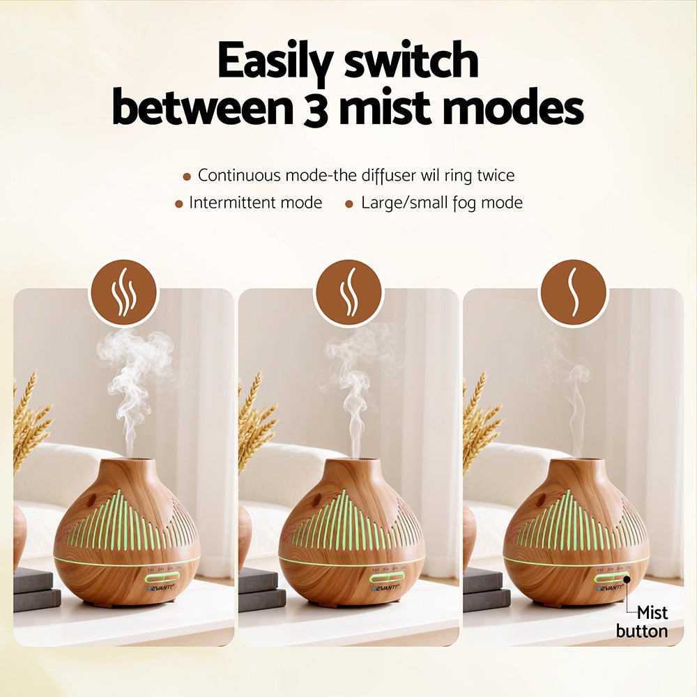 Ultrasonic Aroma Diffuser Aromatherapy 400ml LED Lights Iron Humidifier Forest Light wood grain - Appliances > Aroma Diffusers & Humidifiers > Aroma Diffusers - Rivercity House & Home Co. (ABN 18 642 972 209) - Affordable Modern Furniture Australia