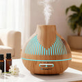 Ultrasonic 400ml Aroma Diffuser Humidifier with LED Lights - Light Wood Grain