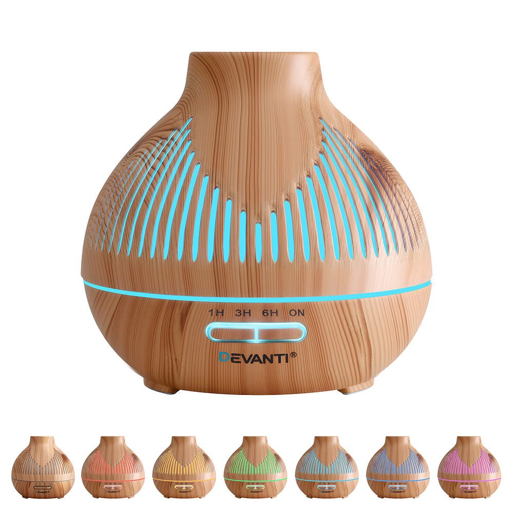 Ultrasonic Aroma Diffuser Aromatherapy 400ml LED Lights Iron Humidifier Forest Light wood grain - Appliances > Aroma Diffusers & Humidifiers > Aroma Diffusers - Rivercity House & Home Co. (ABN 18 642 972 209) - Affordable Modern Furniture Australia