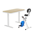 Motorised Adjustable Standing Desk with Under Desk Folding X-Bike 120cm - Oak