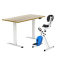 140cm Automatic Standing Desk with Under Desk Folding X-Bike Magnetic Resistance - Oak