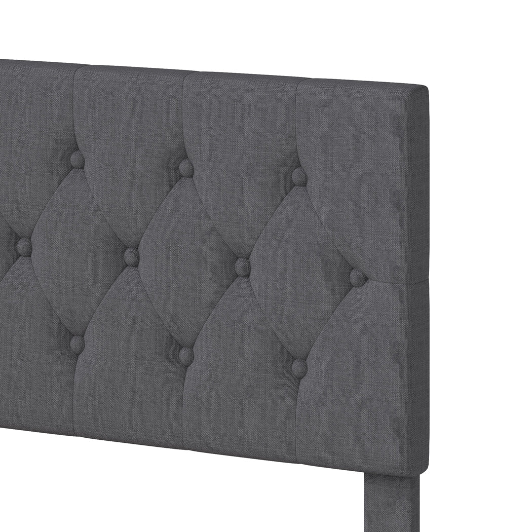 Upholstered Double Platform Bed Frame with Storage - Dark Grey - Rivercity House & Home Co. (ABN 18 642 972 209) - Affordable Modern Furniture Australia