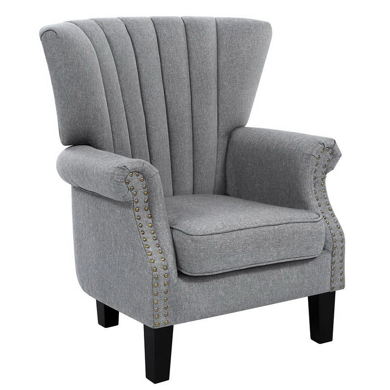 Upholstered Fabric Armchair Accent Tub Chairs Modern seat Sofa Lounge Grey - Rivercity House & Home Co. (ABN 18 642 972 209) - Affordable Modern Furniture Australia