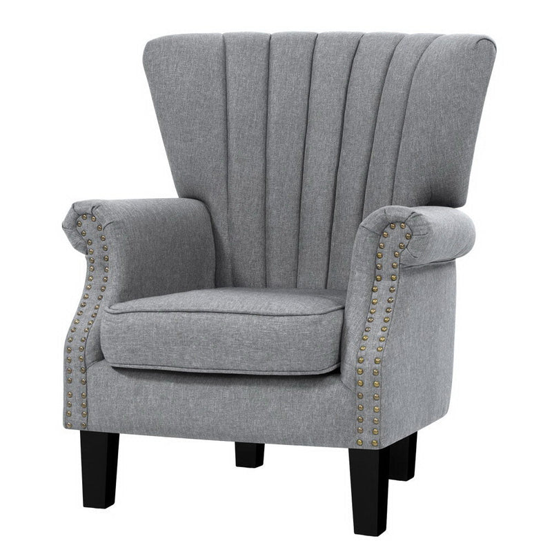 Upholstered Fabric Armchair Accent Tub Chairs Modern seat Sofa Lounge Grey - Rivercity House & Home Co. (ABN 18 642 972 209) - Affordable Modern Furniture Australia