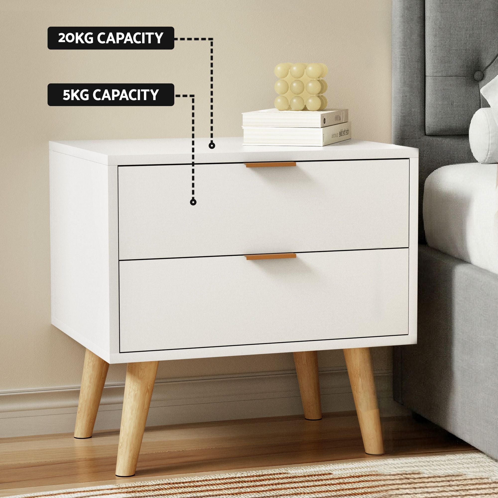Upholstered Queen Gas Lift Storage Bed Frame with 2 - Drawer Bedside Table Set - Furniture > Bedroom > Beds & Bed Frames - Rivercity House & Home Co. (ABN 18 642 972 209) - Affordable Modern Furniture Australia