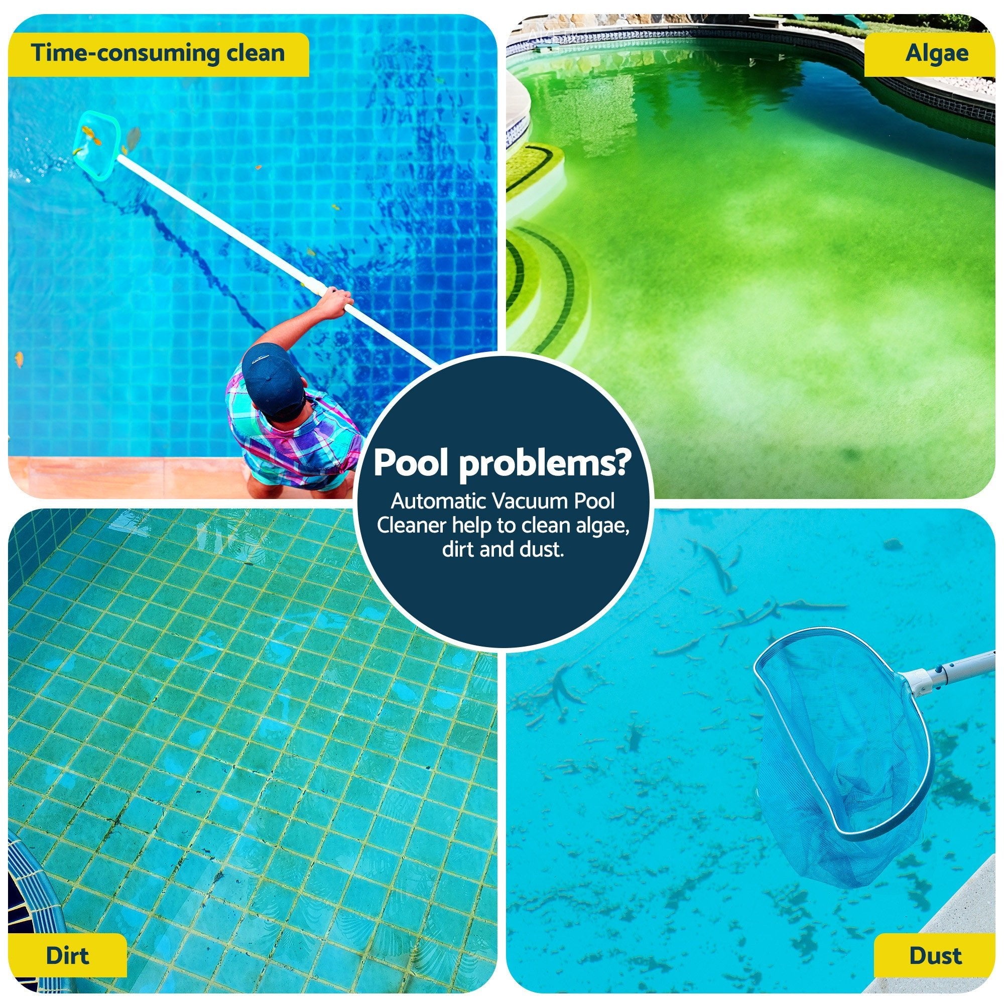 Vacuum Pool Cleaner Automatic Swimming Pool Floor Climb Wall Grey - Home & Garden > Pool & Accessories > Pool Sweeps & Vacuums - Rivercity House & Home Co. (ABN 18 642 972 209) - Affordable Modern Furniture Australia