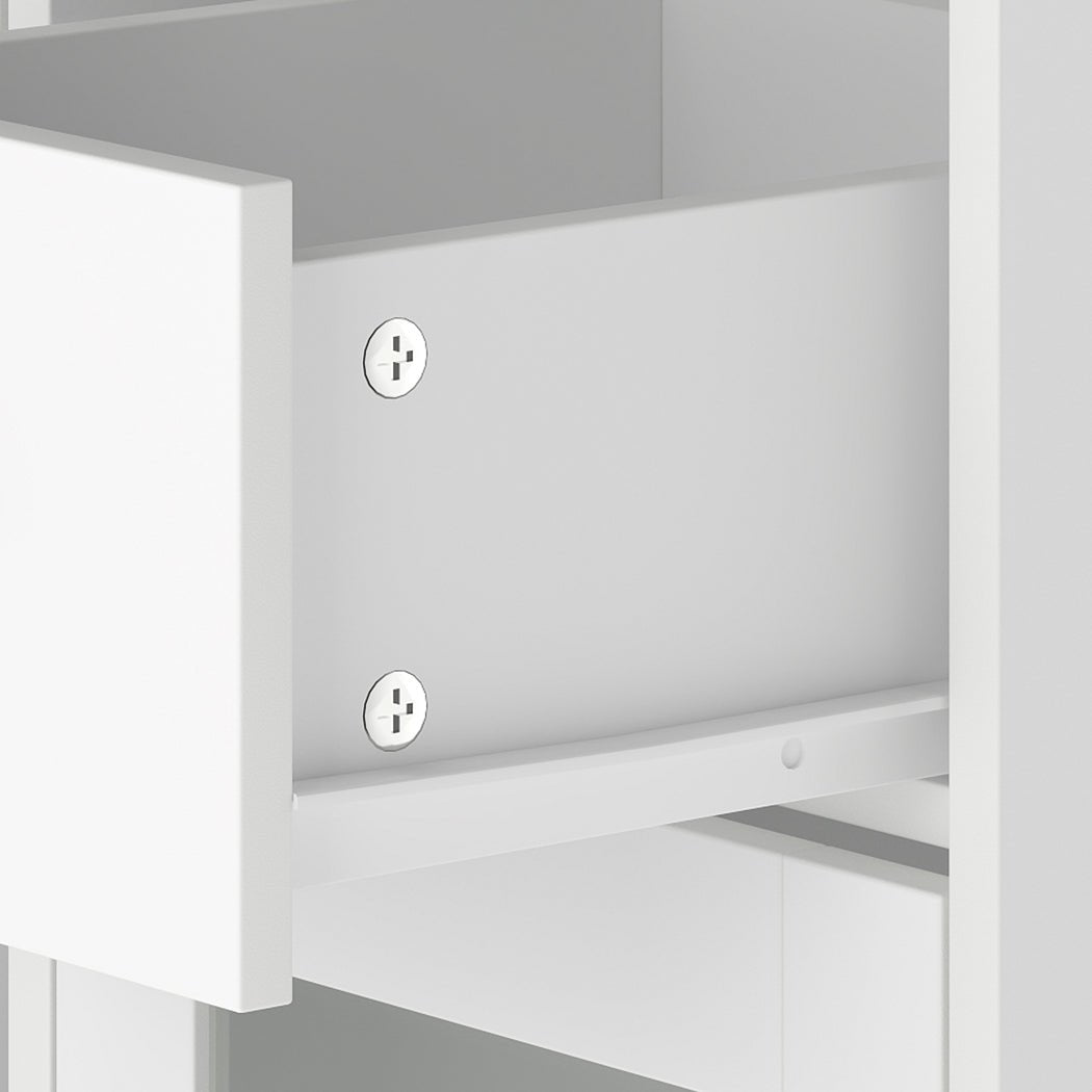 Vanity Desk with LED Makeup Mirror and Storage Dressing Table - White - Rivercity House & Home Co. (ABN 18 642 972 209) - Affordable Modern Furniture Australia