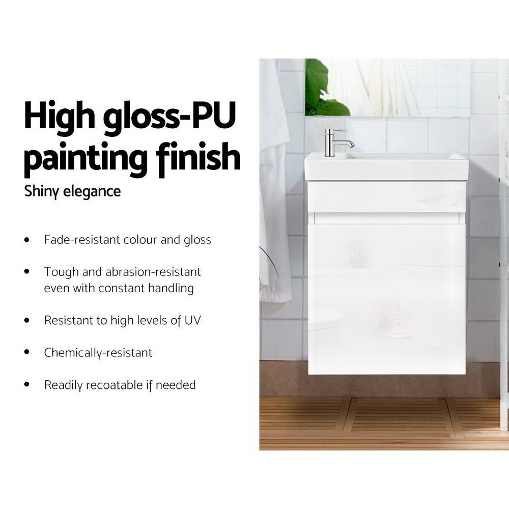 Vanity Unit 400mm with Basin White - Home & Garden > Bathroom Accessories - Rivercity House & Home Co. (ABN 18 642 972 209) - Affordable Modern Furniture Australia