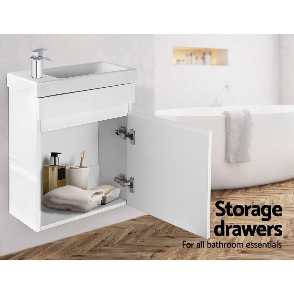 Vanity Unit 400mm with Basin White - Home & Garden > Bathroom Accessories - Rivercity House & Home Co. (ABN 18 642 972 209) - Affordable Modern Furniture Australia
