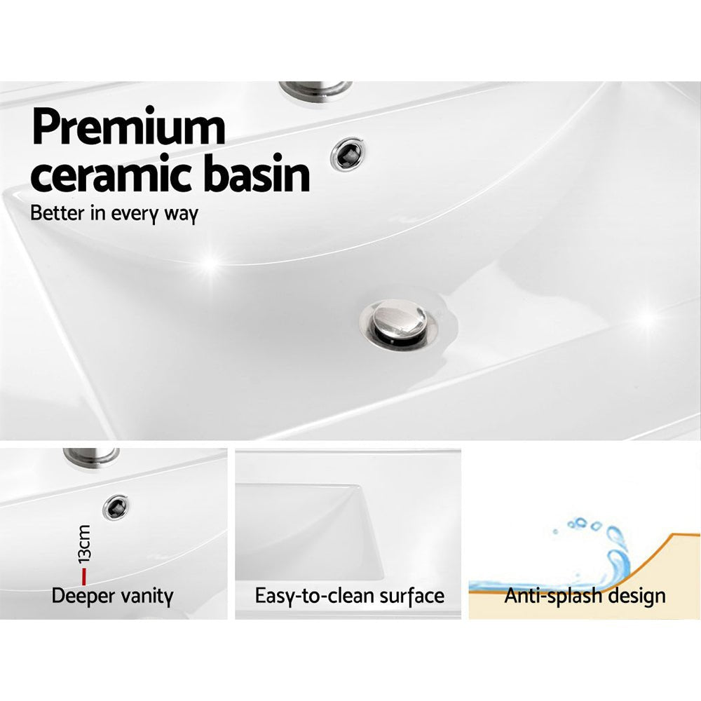 Vanity Unit 600mm with Basin Walnut - Furniture > Bathroom - Rivercity House & Home Co. (ABN 18 642 972 209) - Affordable Modern Furniture Australia