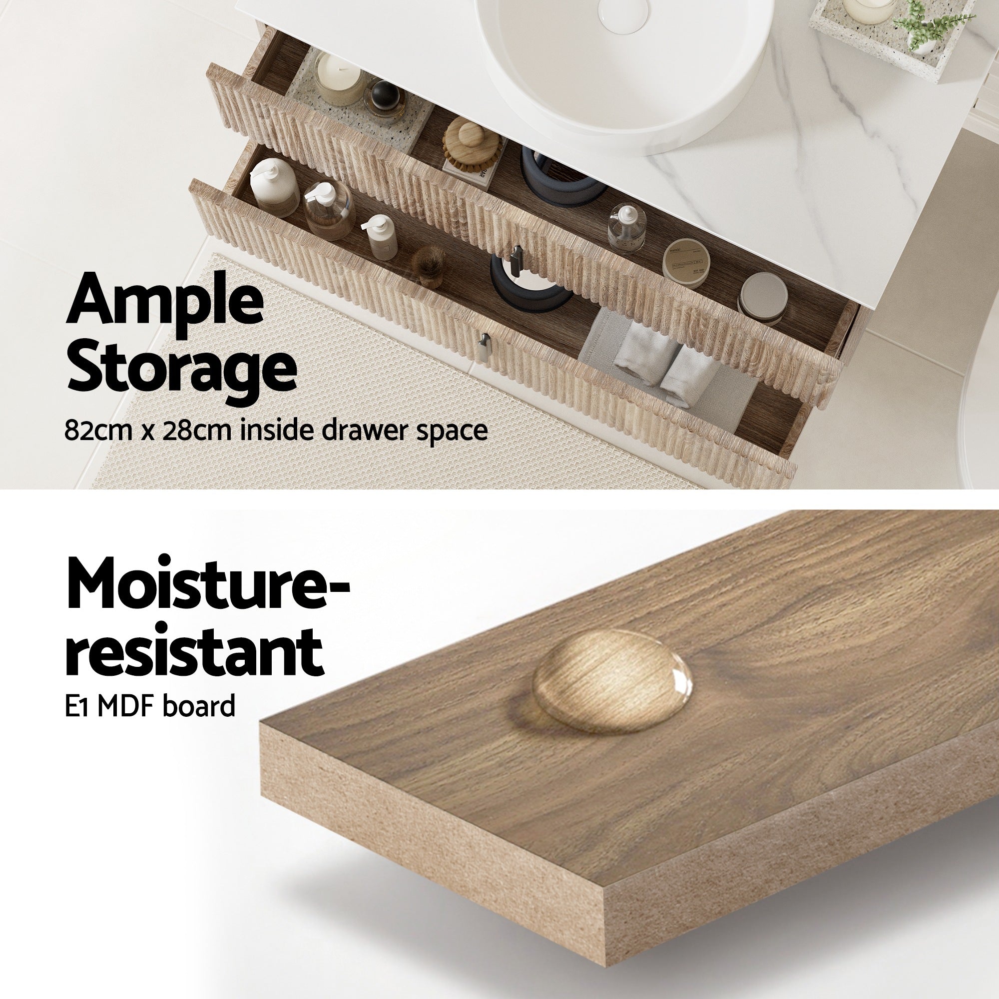 Vanity Unit 900mm Bathroom Cabinet Storage Wall Hung Timber Front Pine - Furniture > Bathroom > Vanity Units - Rivercity House & Home Co. (ABN 18 642 972 209) - Affordable Modern Furniture Australia