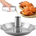 Vertical Beer Can Chicken Roaster Rack with Detachable Holder and Drip Tray 30 cm Stainless Steel