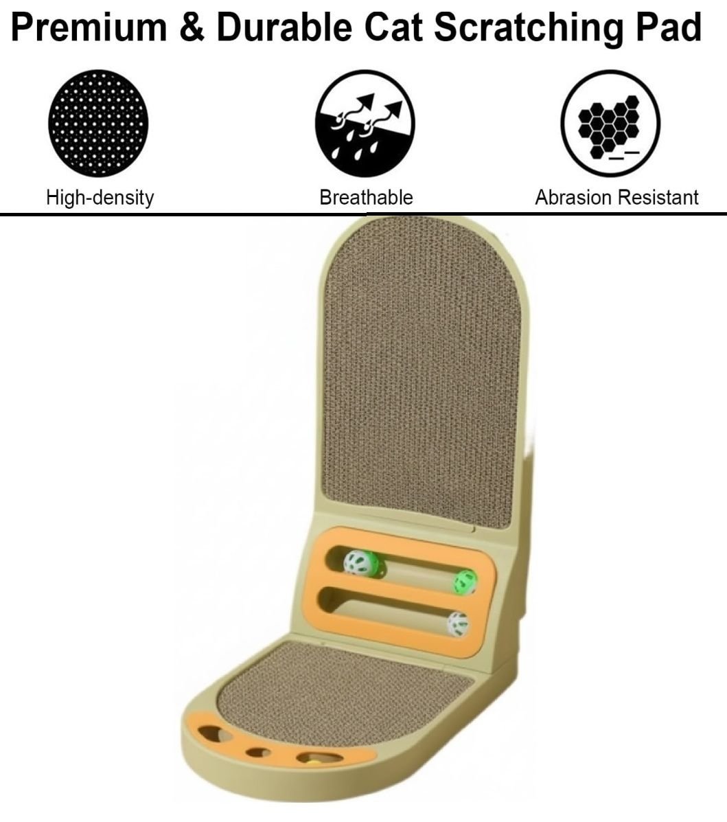 Vertical L - Shaped Cat Scratching Board with Durable Cardboard for Indoor Cats - Natural - Pet Care > Cat Supplies > Cat Scratching Posts - Rivercity House & Home Co. (ABN 18 642 972 209) - Affordable Modern Furniture Australia