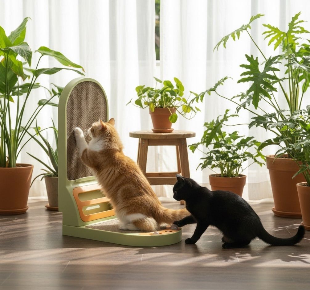 Vertical L - Shaped Cat Scratching Board with Durable Cardboard for Indoor Cats - Natural - Pet Care > Cat Supplies > Cat Scratching Posts - Rivercity House & Home Co. (ABN 18 642 972 209) - Affordable Modern Furniture Australia