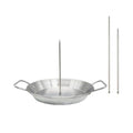 Vertical Stainless Steel Shawarma Skewer Rack with 3 Removable Spikes and Drip Pan, 23 cm