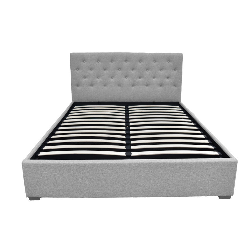 VILA Queen Size Gas Lift Bed Frame - Grey - Furniture > Bedroom > Beds & Bed Frames - Rivercity House & Home Co. (ABN 18 642 972 209) - Affordable Modern Furniture Australia