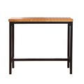 Vintage Industrial High Bar Table with Solid Wood Top - Natural