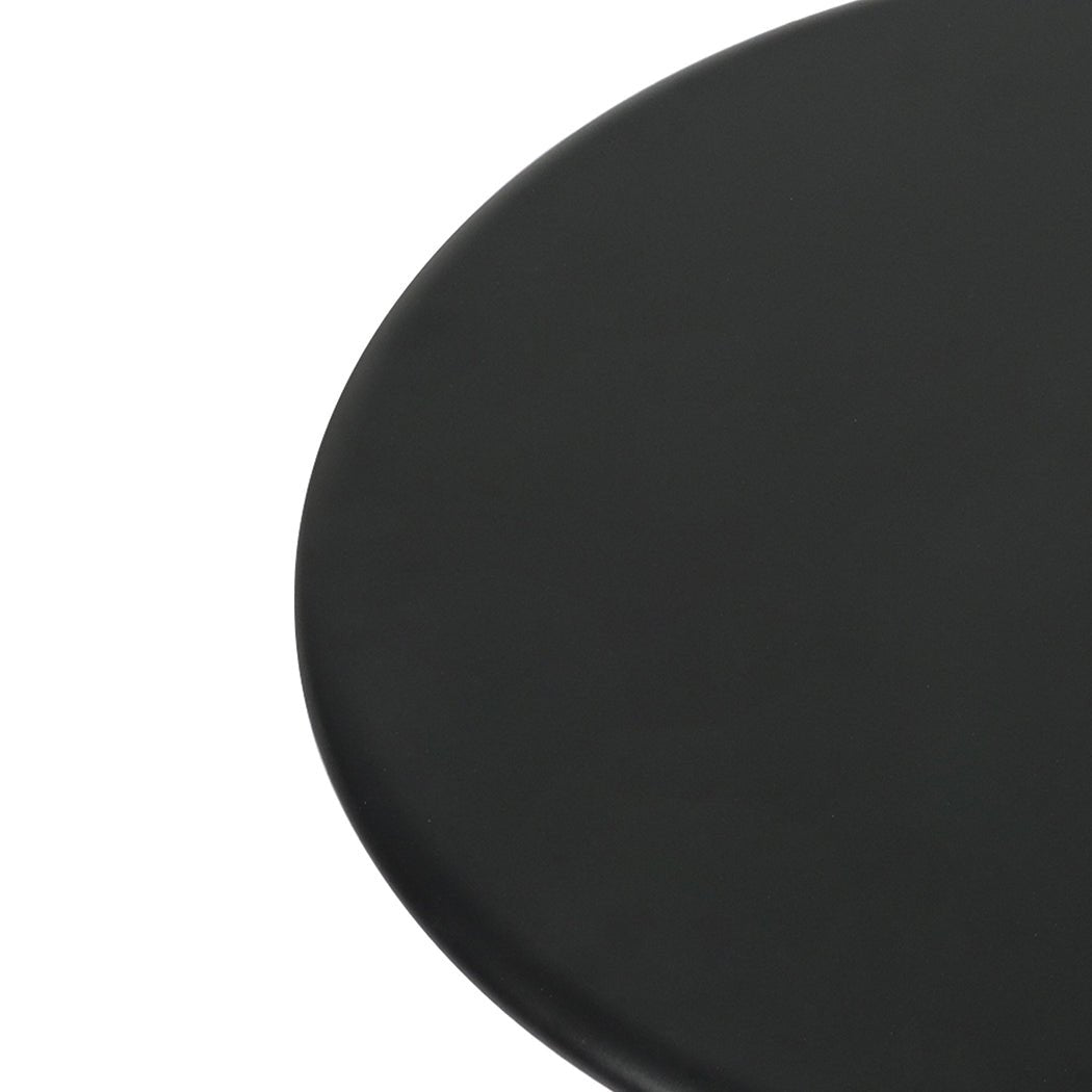 Vintage Round Metal Side Table with End Design - Black - Rivercity House & Home Co. (ABN 18 642 972 209) - Affordable Modern Furniture Australia