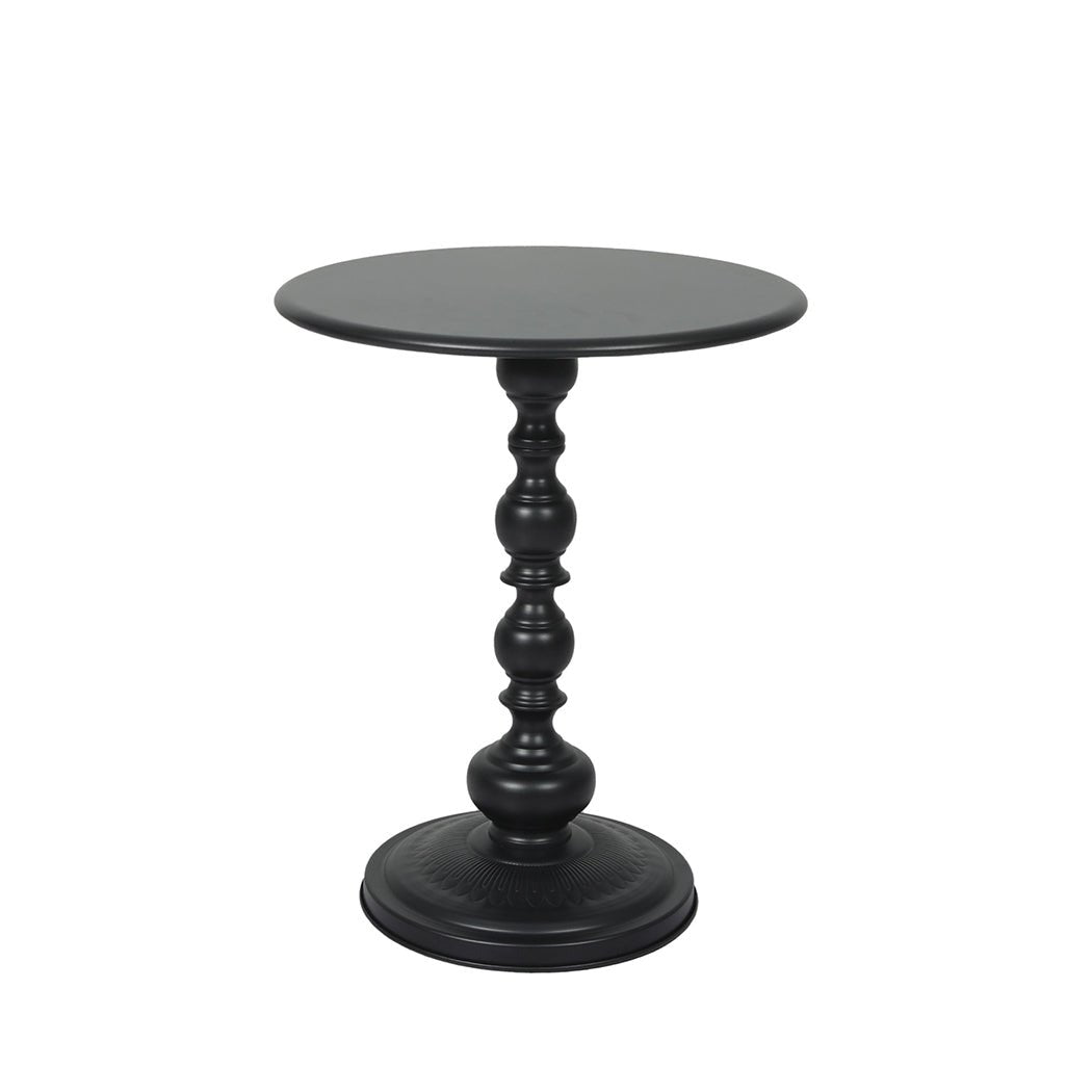 Vintage Round Metal Side Table with End Design - Black - Rivercity House & Home Co. (ABN 18 642 972 209) - Affordable Modern Furniture Australia