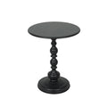 Vintage Round Metal Side Table with End Design - Black