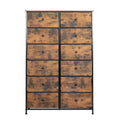 Vintage Storage Cabinet Tower Chest 12 Drawers with Steel Frame - Brown