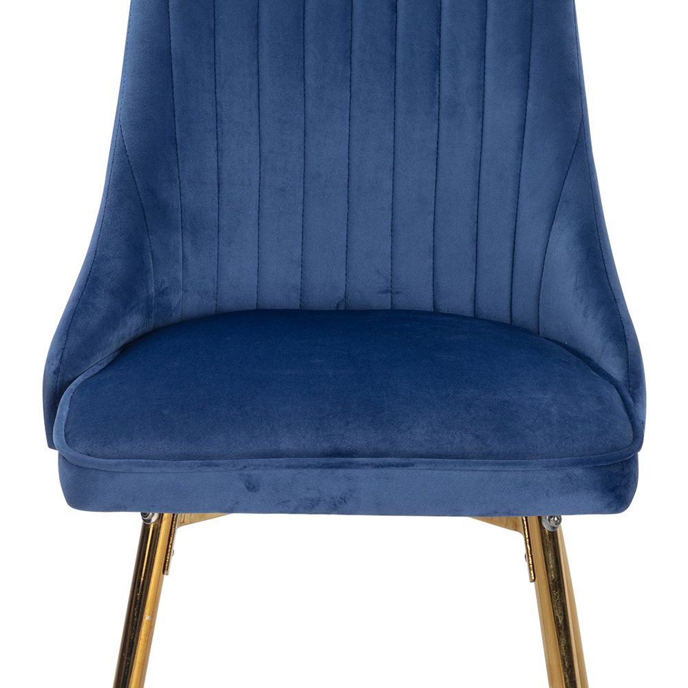 Viva Forever Set of 2 Velvet Dining Chairs with Gold Metal Legs – Blue - Furniture > Dining > Kitchen & Dining Chairs - Rivercity House & Home Co. (ABN 18 642 972 209) - Affordable Modern Furniture Australia