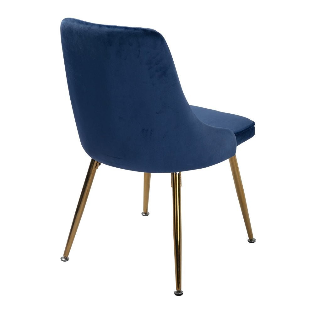 Viva Forever Set of 2 Velvet Dining Chairs with Gold Metal Legs – Blue - Furniture > Dining > Kitchen & Dining Chairs - Rivercity House & Home Co. (ABN 18 642 972 209) - Affordable Modern Furniture Australia
