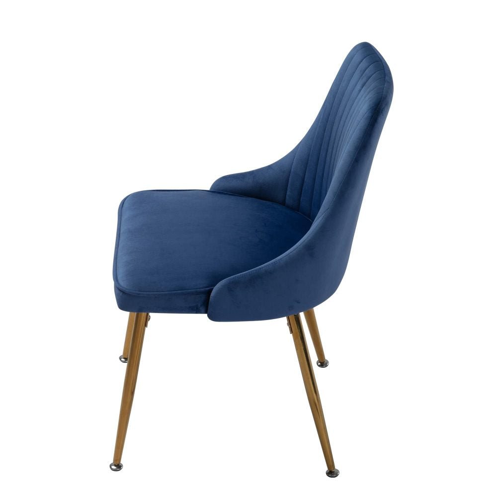 Viva Forever Set of 2 Velvet Dining Chairs with Gold Metal Legs – Blue - Furniture > Dining > Kitchen & Dining Chairs - Rivercity House & Home Co. (ABN 18 642 972 209) - Affordable Modern Furniture Australia