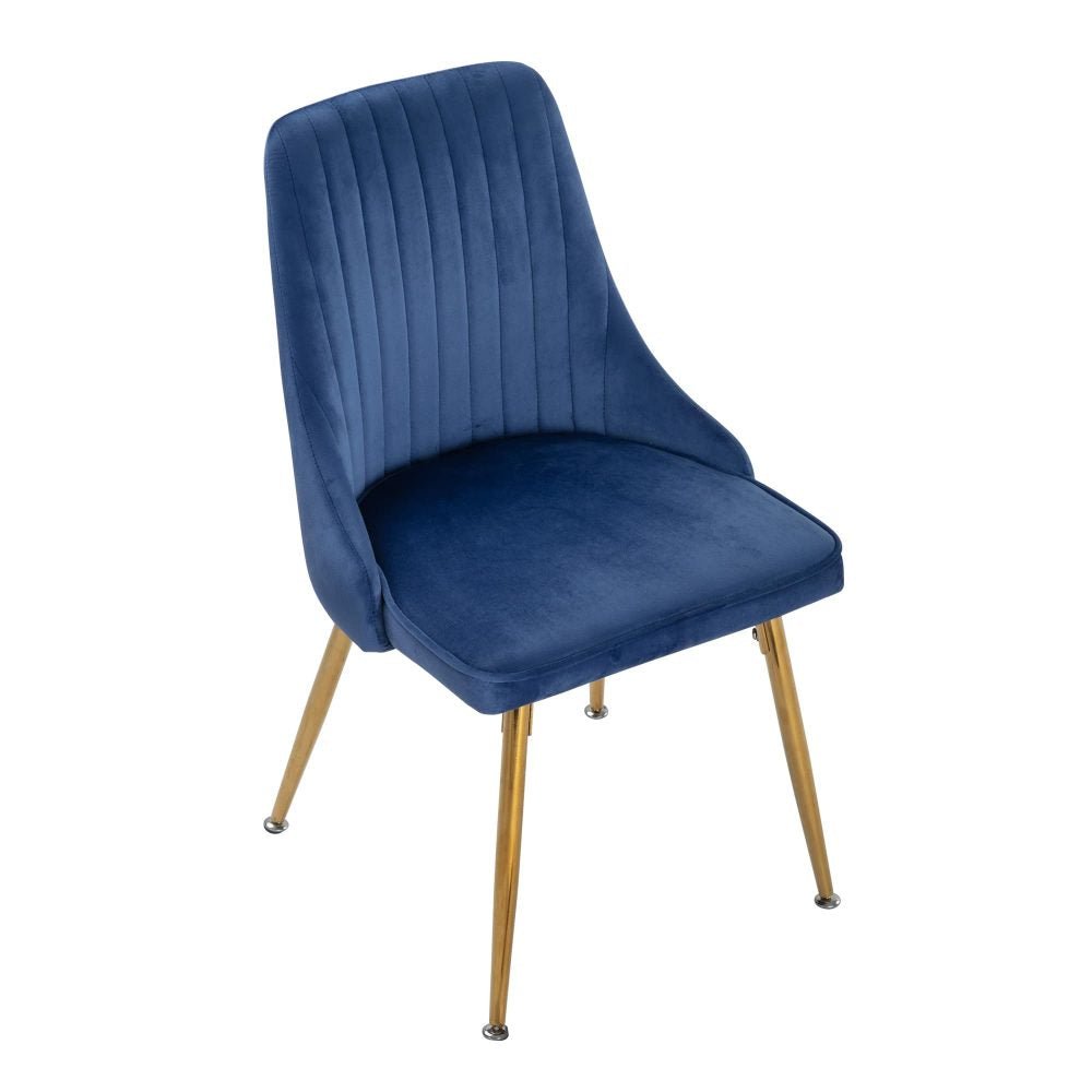 Viva Forever Set of 2 Velvet Dining Chairs with Gold Metal Legs – Blue - Furniture > Dining > Kitchen & Dining Chairs - Rivercity House & Home Co. (ABN 18 642 972 209) - Affordable Modern Furniture Australia